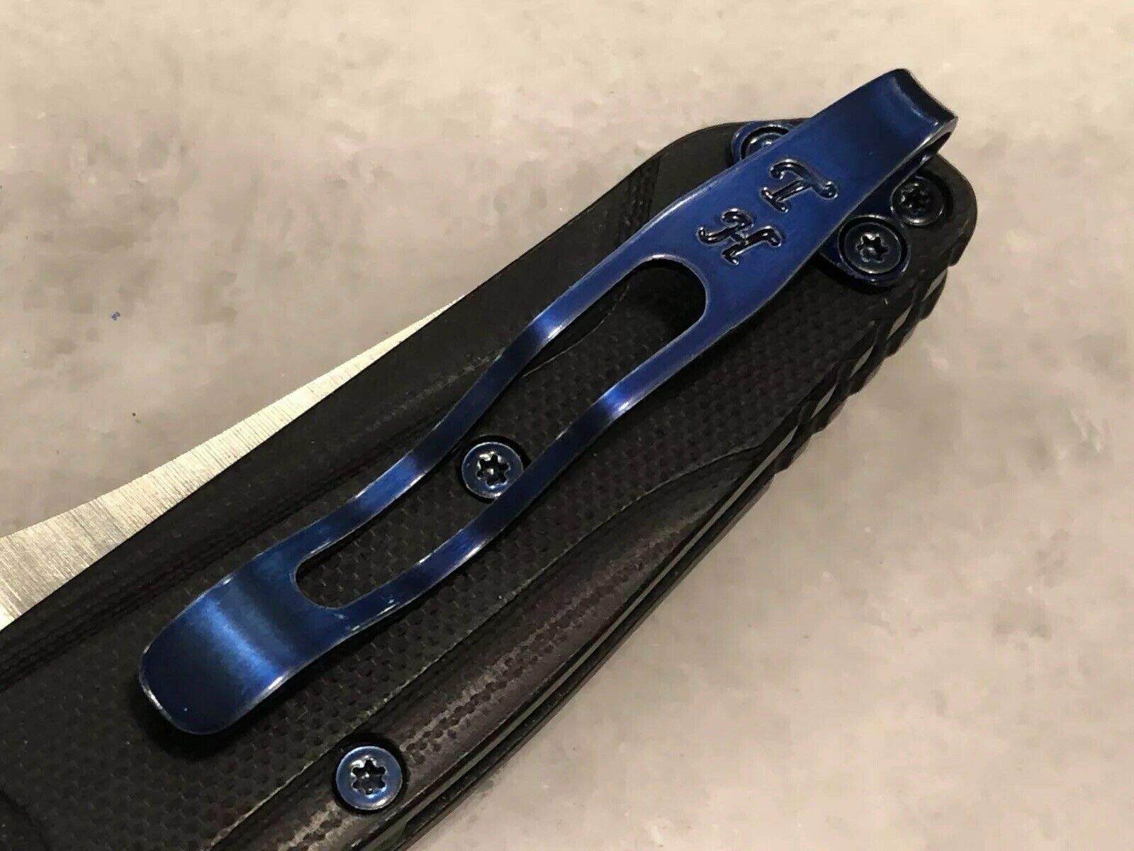 Premium Blue Titanium Deep Pocket Clip & Screws Replacement Set for Benchmade Osborne 940-1 Knife - Perfect for EDC, Outdoor Adventures & Tactical Use