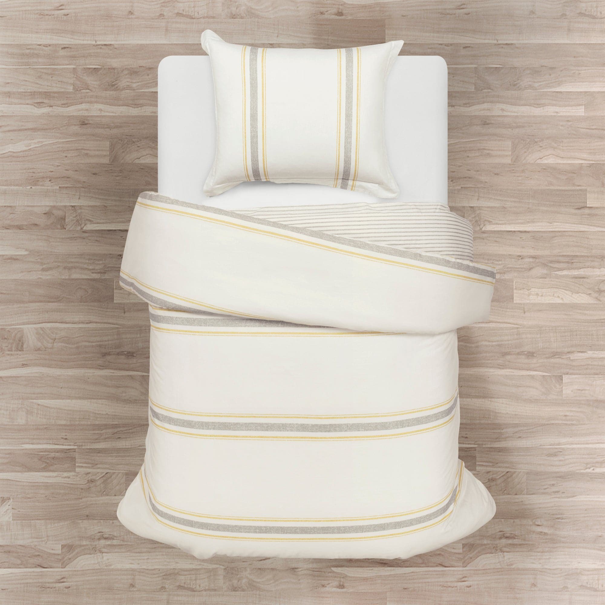 Farmhouse Stripe 100% Cotton Duvet Cover Set - Soft & Breathable Bedding for Cozy Bedroom Decor - Perfect for Guest Rooms, Master Bedrooms & Vacation Homes