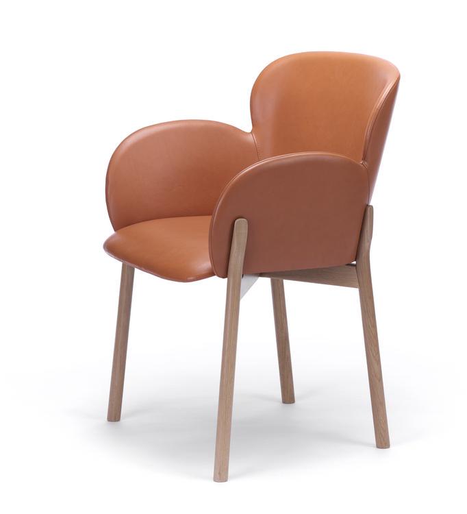 Ton Ginger Armchair - Mid-Century Modern Lounge Chair for Living Room, Office & Reading Nook | Comfortable Upholstered Accent Chair with Wooden Legs