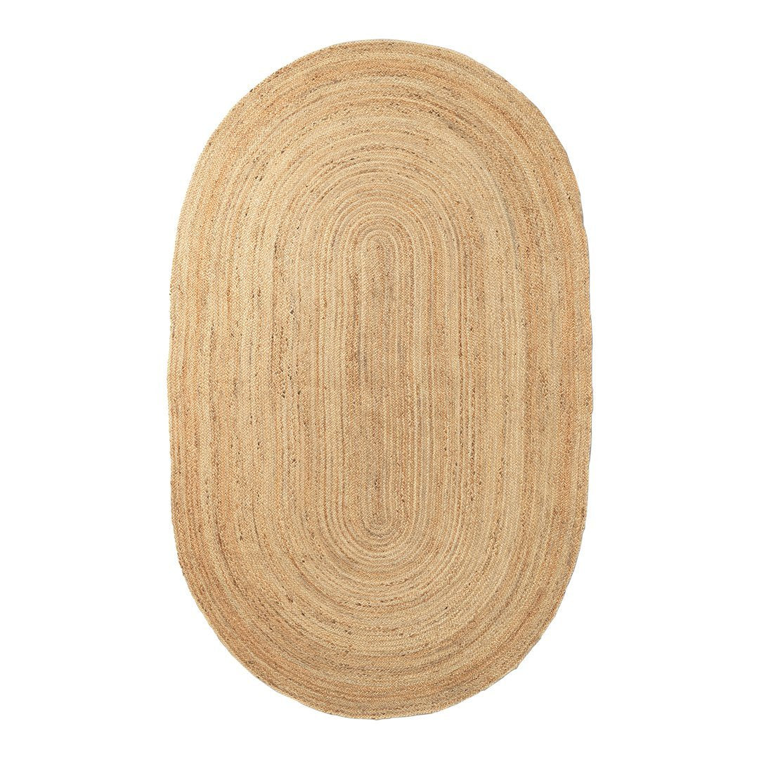 Eco-Friendly Eternal Oval Jute Rug - Natural Fiber Floor Mat for Living Room, Bedroom & Boho Decor - Perfect for Home, Office & Yoga Space
