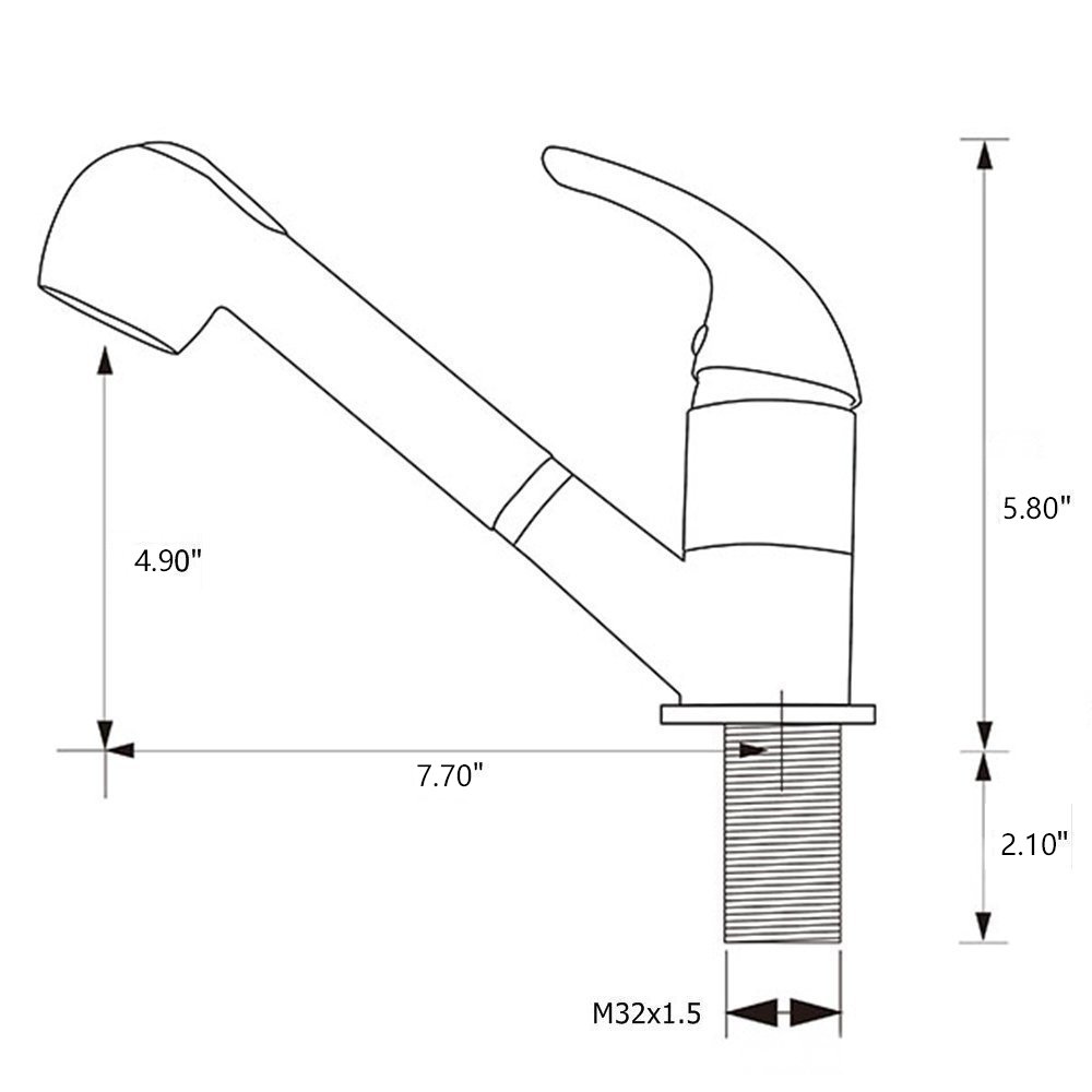 Stainless Steel Single Handle Pull Out Kitchen Faucet for Farmhouse & RV