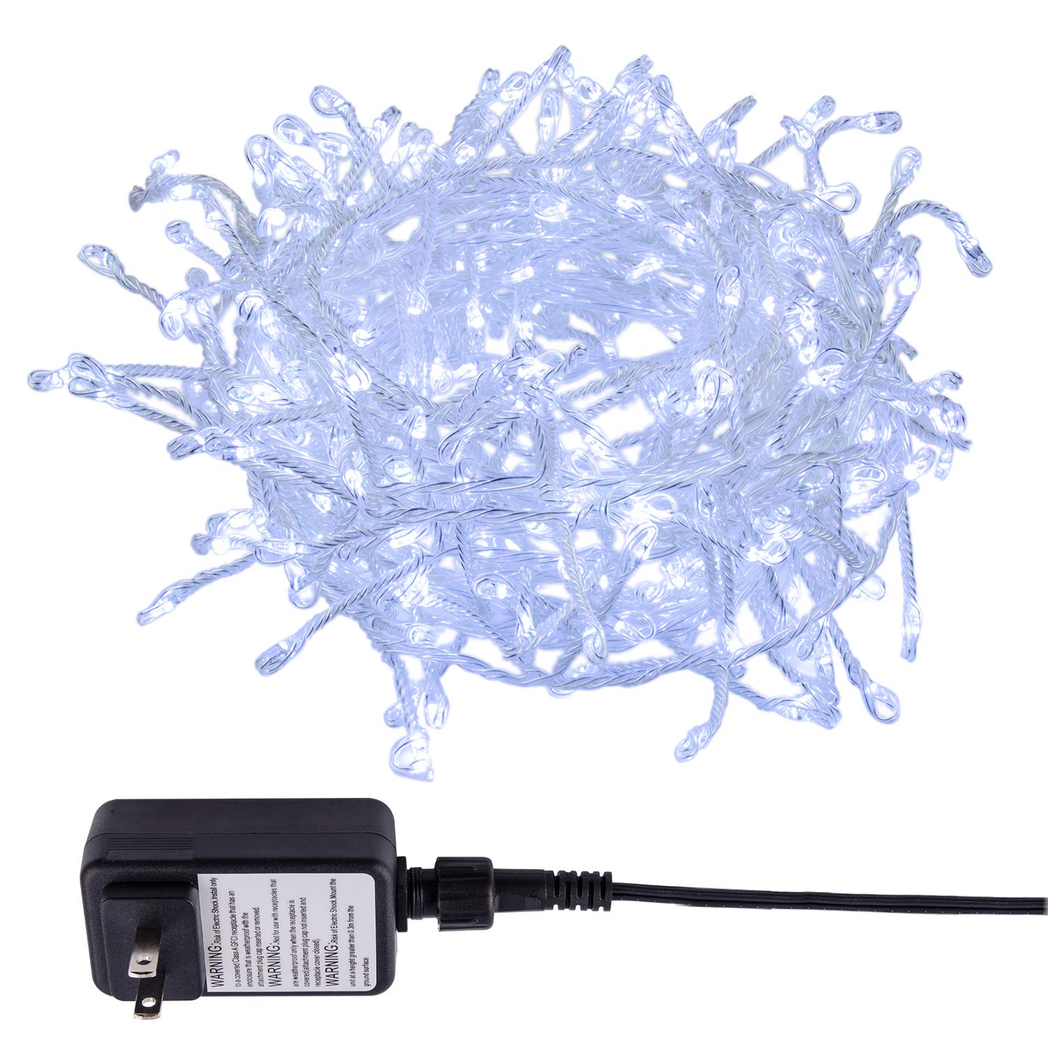 Moreplus 300 LED Copper Wire Fairy Lights - 16ft Waterproof Plug-in String Lights, Super Bright White Christmas Decor for Bedroom, Patio, Party & Holiday Lighting - Perfect for Indoor/Outdoor Decorations, Weddings, Christmas Trees and Garden Accents