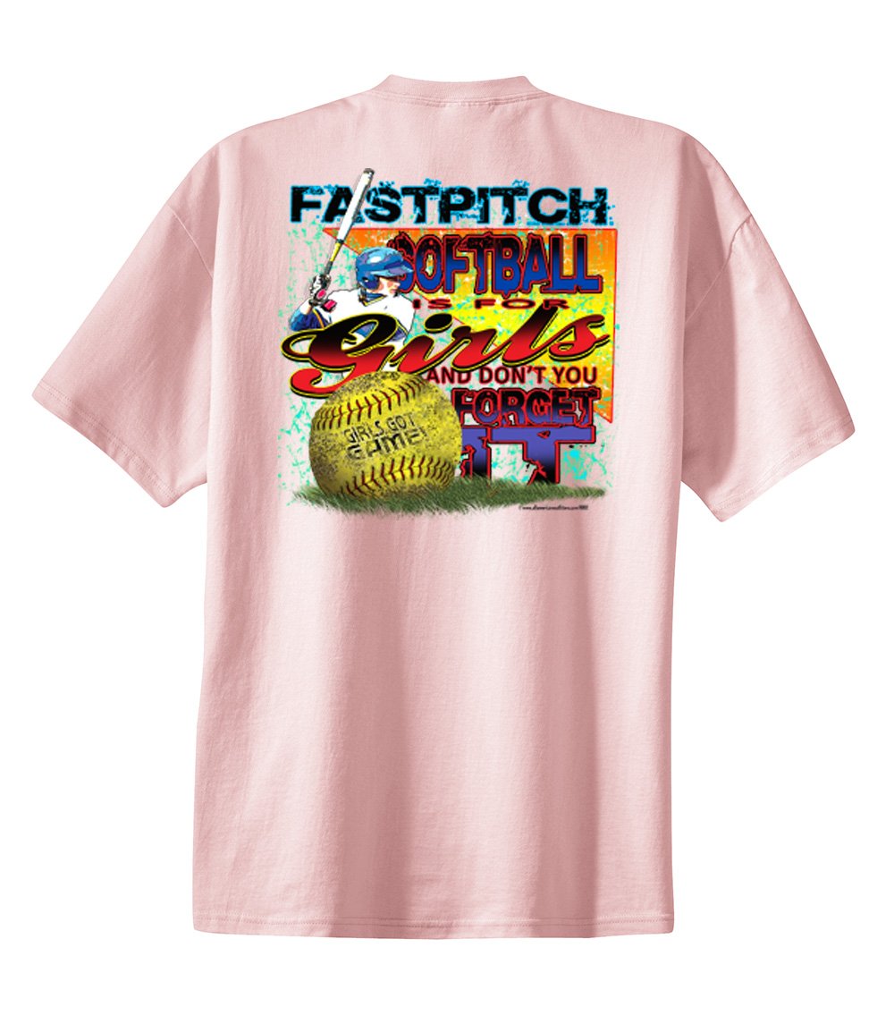Fastpitch Softball T-Shirt for Girls - 'Fastpitch is for Girls Don't You Forget It' Slogan Tee - Perfect for Pitchers, Catchers & Slowpitch Players - Great for Games, Practice & Team Spirit