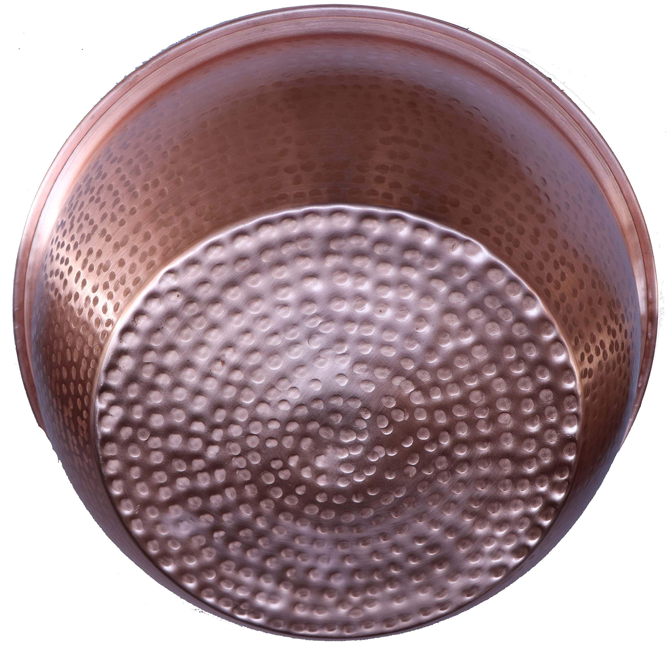 Hand Hammered Copper Foot Wash Bowl - Portable & Shiny for Spa, Pedicure, and Relaxation at Home