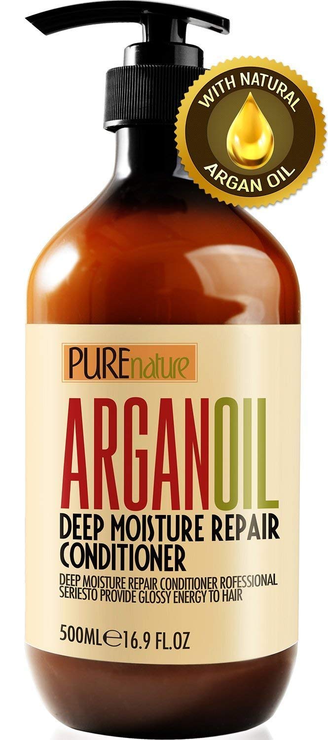 Pure Nature Moroccan Argan Oil Conditioner & Hair Mask - Deep Hydration for Dry, Damaged Hair - Salon Quality Treatment for Frizz Control & Shine Enhancement - Perfect for Daily Use & Hair Repair