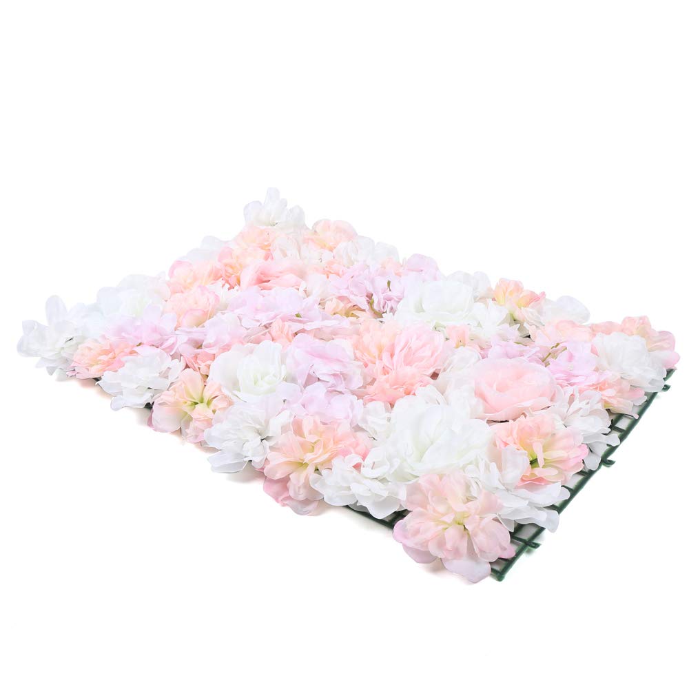 12pcs Artificial Silk Rose Flower Wall Panels - 24