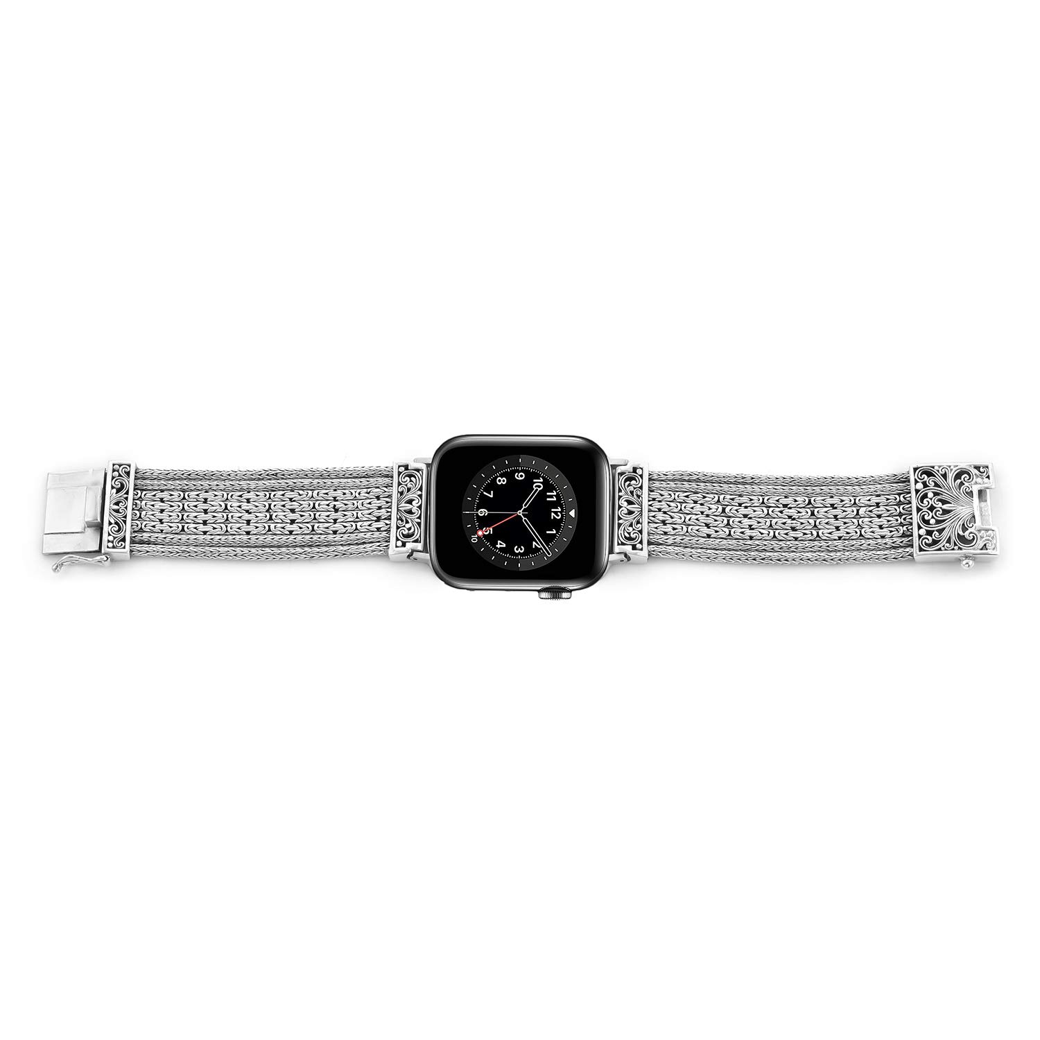 Bali Legacy 925 Sterling Silver 14K Yellow Gold Plated Criss Cross Smart Watch for Women - Digital Timer Wristwatch with Adjustable Strap (0.50