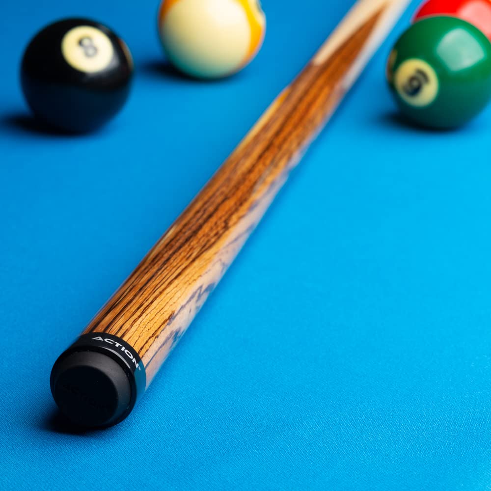 Action ACT39 20.0 Sneaky Pete Billiards Pool Cue Stick - Premium Zebrawood - 20oz - Perfect for Professional and Casual Play
