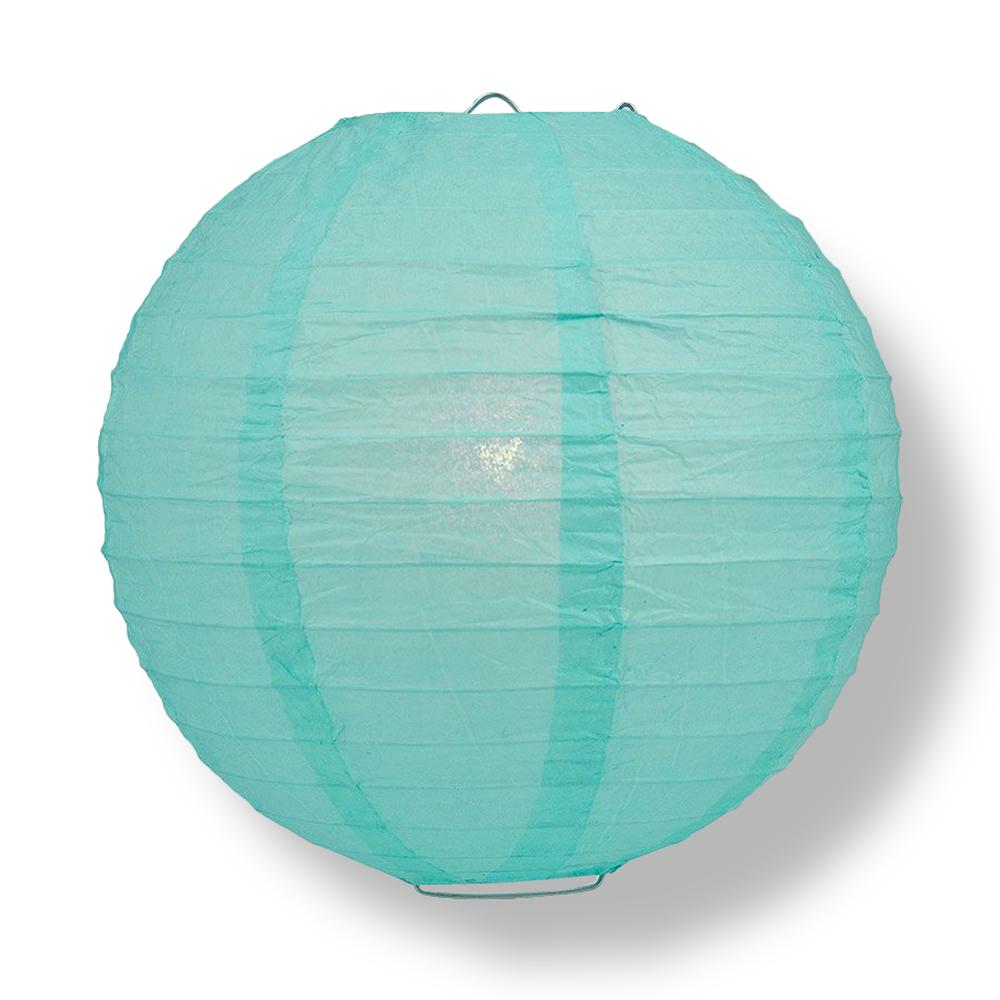 10 Pack Blue Round Paper Lanterns with Even Ribbing - Chinese Hanging Decor for Weddings, Parties & Home Decoration | Perfect for Asian-Themed Events & Indoor/Outdoor Celebrations