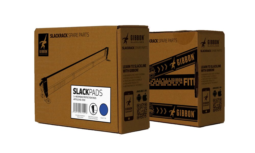 GIBBON Slacklines Slackrack Pads - Protective Fitness Training Pads for Slackrack (Blue, 2 Pack) - Durable Replacement Pads for Home & Outdoor Workouts
