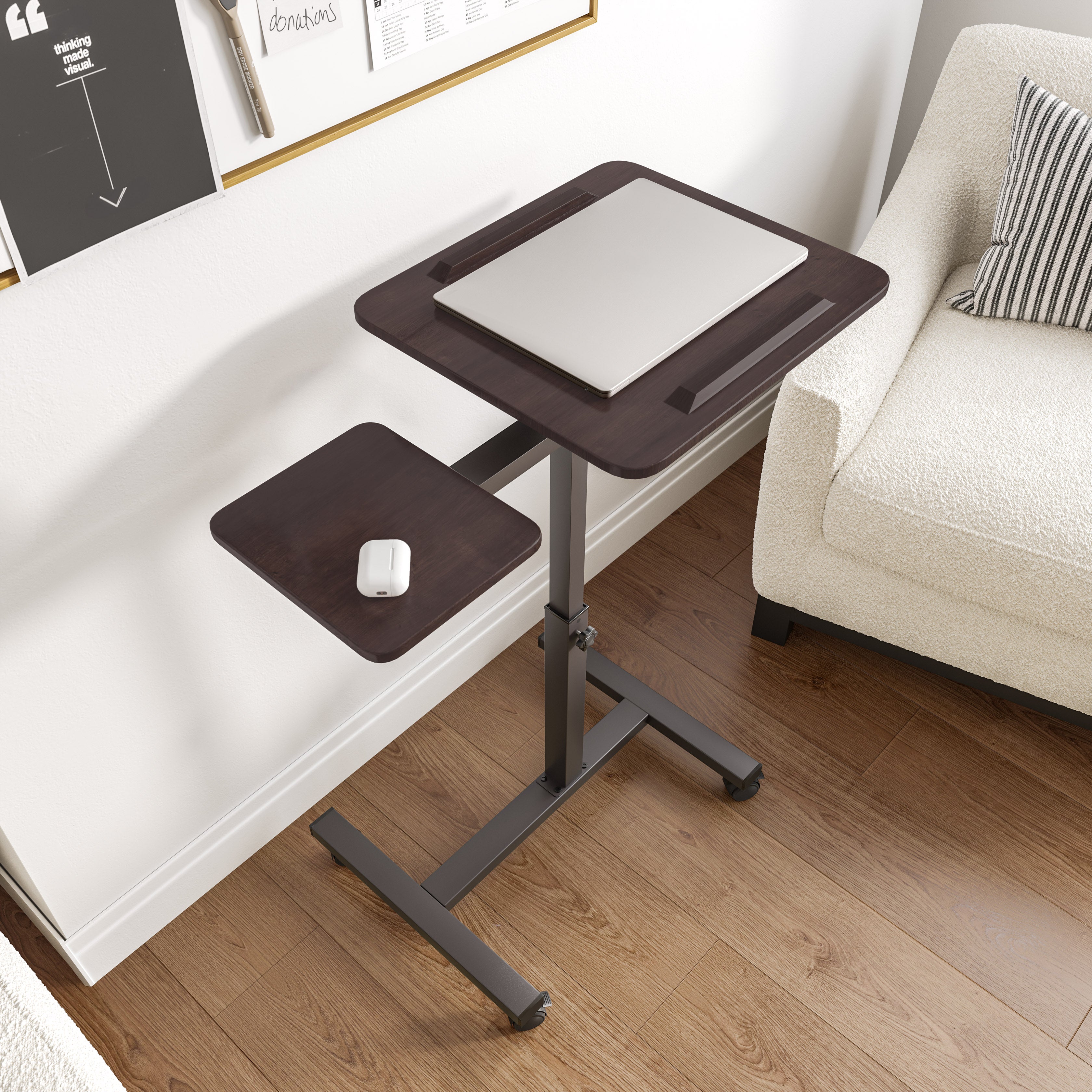 airLIFT® Tilting Mobile Desk Cart - Adjustable Height Rolling Workstation for Office, Home & Classroom - Perfect for Standing Desks, Computer Work & Study