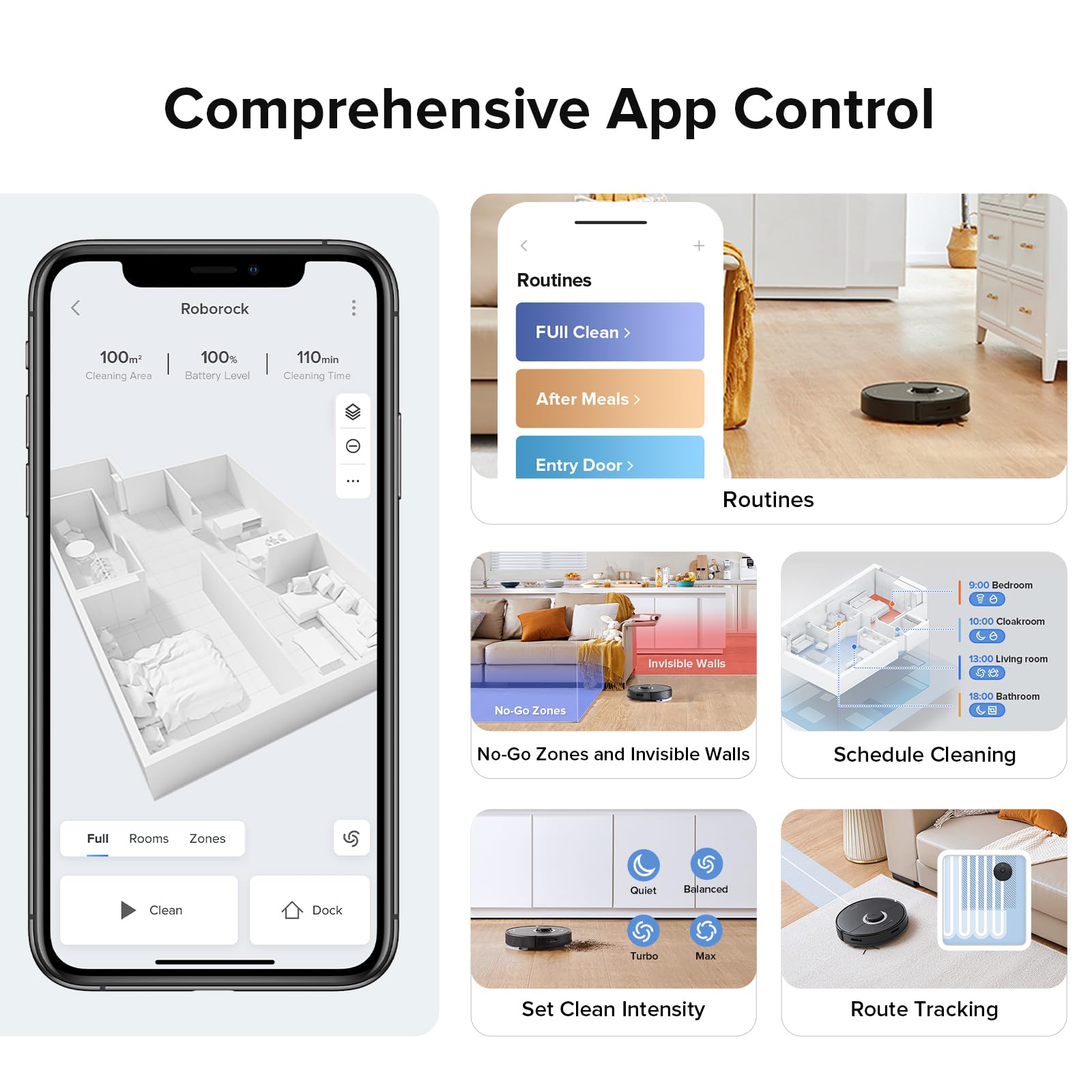 Roborock Q7 Max+ Robot Vacuum and Mop Combo with Smart Mapping, Self-Charging & 180min Runtime - Perfect for Hardwood Floors, Carpets & Pet Hair Cleaning in Large Homes