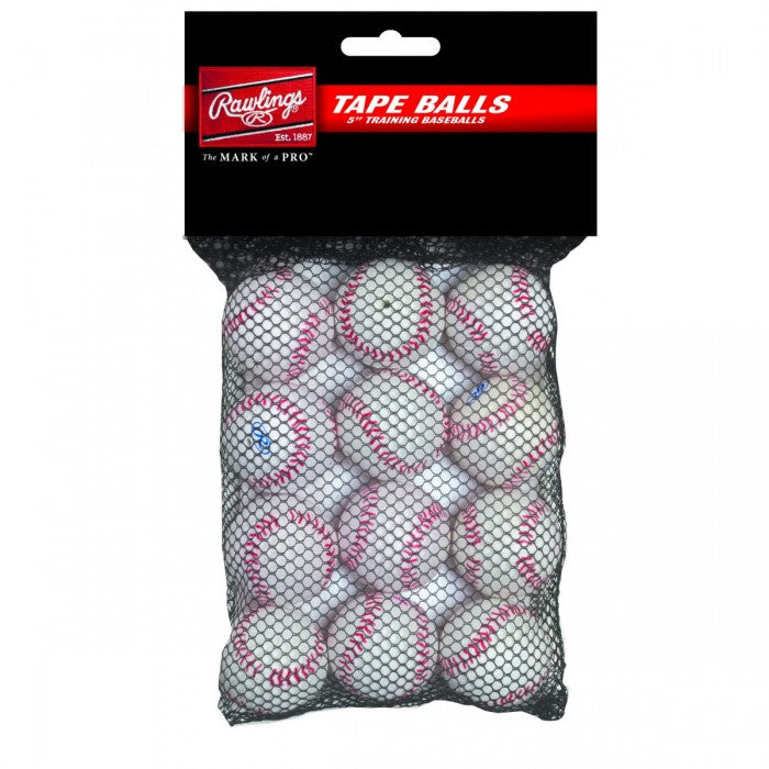 Rawlings Tape Balls 5 12-Pack (TAPEBALL12) - Perfect for Baseball Practice, Training & Backyard Games