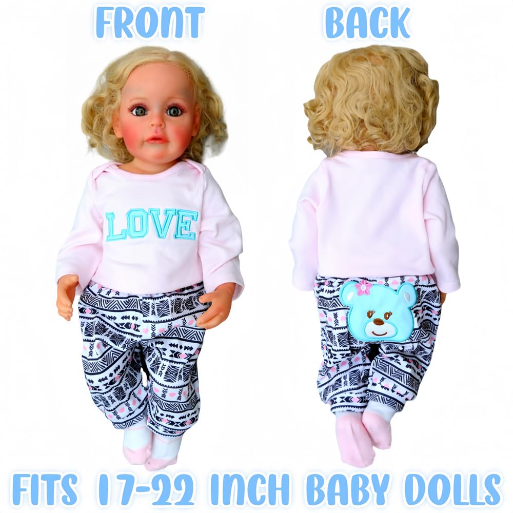Reborn Doll Baby Clothes Set - Pink Outfits for 17-22 Inch Newborn Baby Dolls | Girl Doll Clothing & Accessories | Perfect for Collectors, Gift Giving & Role Play