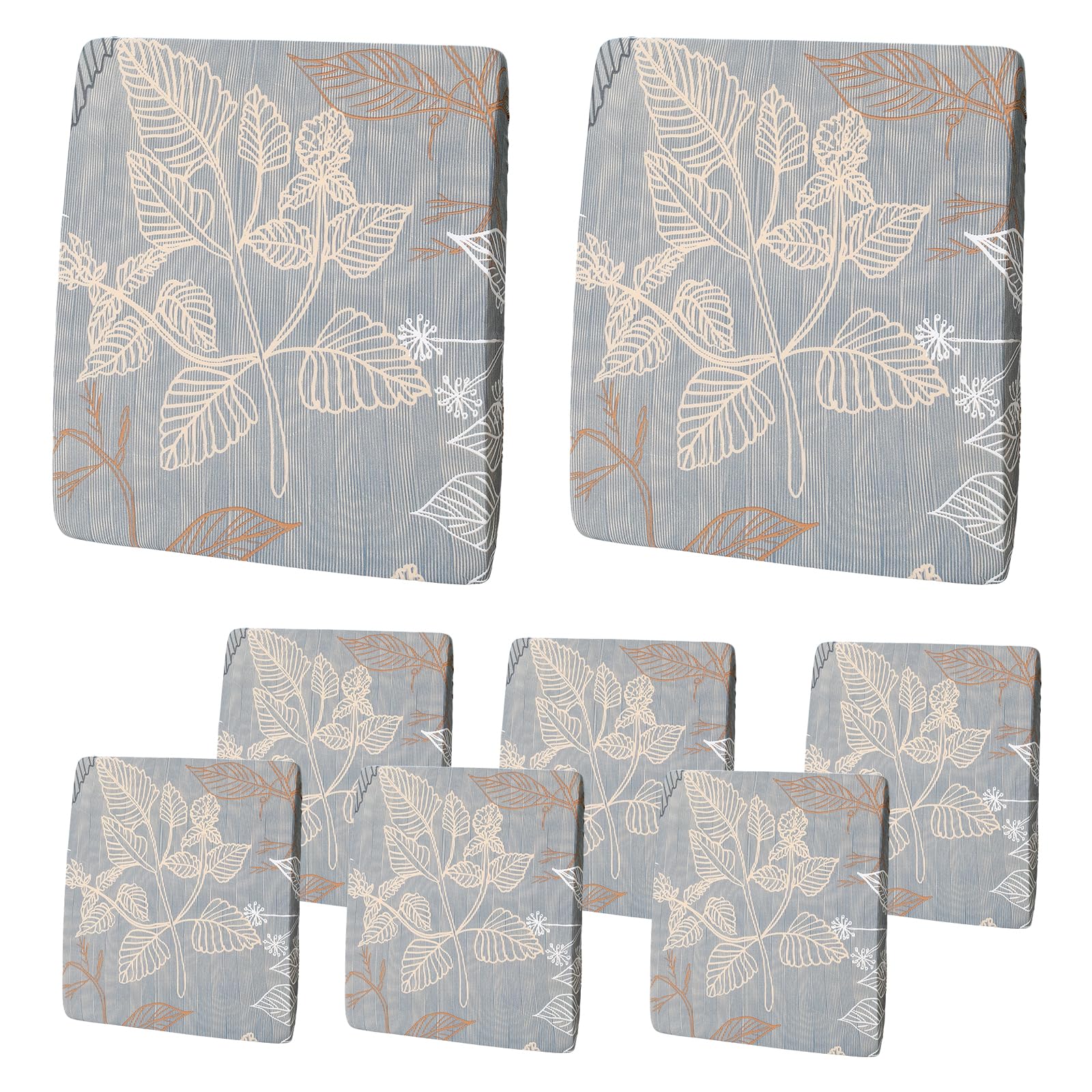 8-Piece Stretch Outdoor Sofa Cushion Covers - Waterproof Patio Furniture Protector (20-27 Inch) for Chairs, Couches & Outdoor Seating - Perfect for Backyard, Deck & Poolside Use