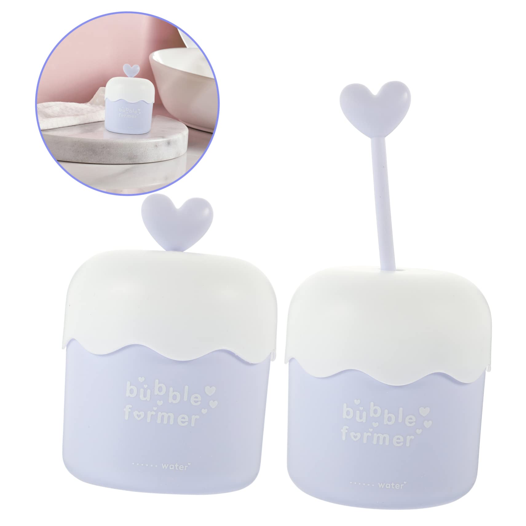 Minkissy 4-Pack Portable Bubble Foam Maker Machine - Marshmallow Cream Face Wash & Cleanser for Kids, Spa, Bath Time Fun - Bubble Whip Maker for Parties & Skincare