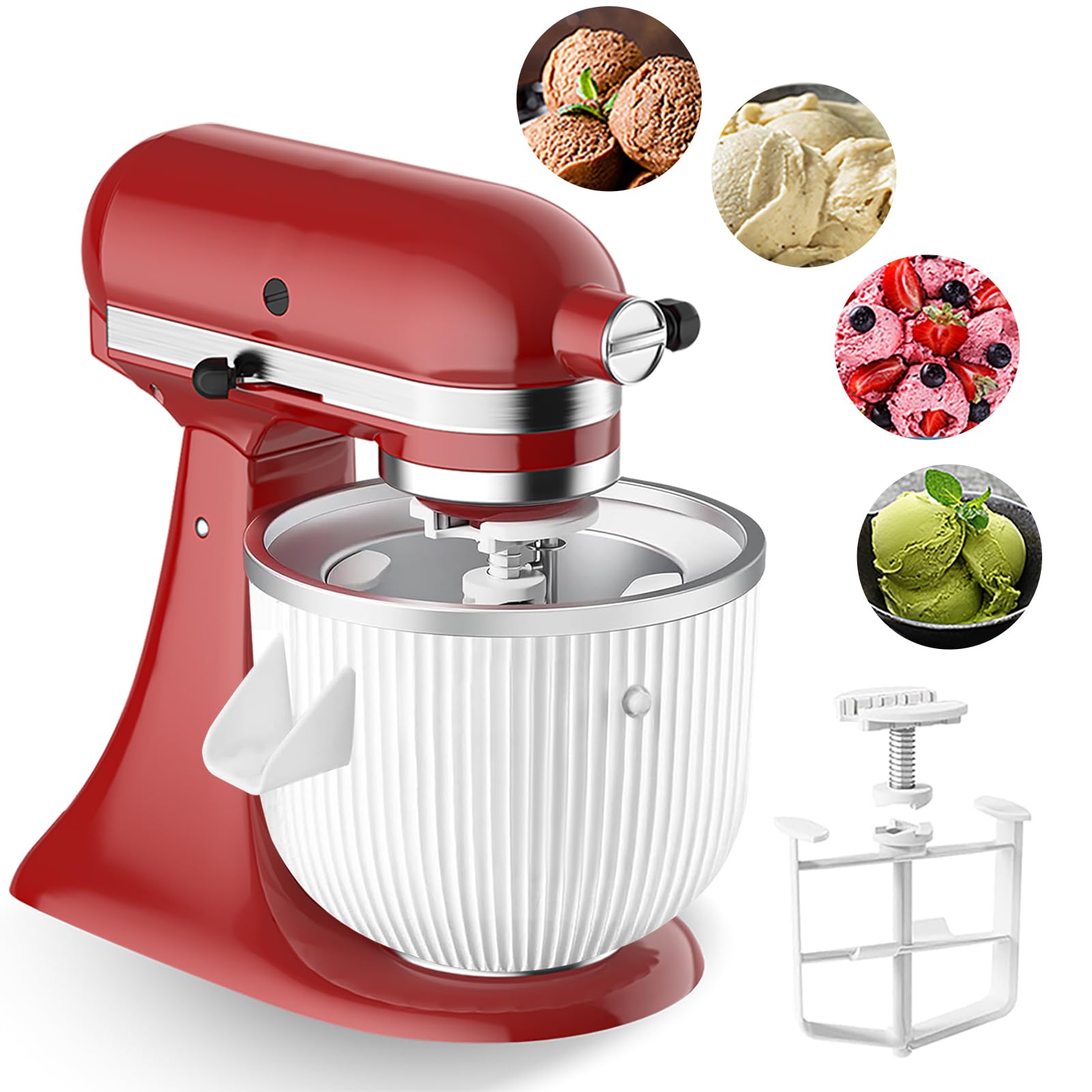 KitchenAid Ice Cream Maker Attachment - 2-Quart Frozen Dessert Maker for Stand Mixers, Fits 4.5-7Qt Models (Tilt-Head & Bowl-Lift), Perfect for Homemade Ice Cream, Sorbet & Gelato - Ideal for Summer Treats & Family Gatherings