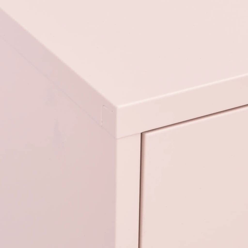 vidaXL Steel Storage Cabinet with Adjustable Shelves - Pink Industrial Style Cabinet for Home Organization, Garage, Office & Bedroom Decor - Durable Metal Construction for Long-Lasting Use