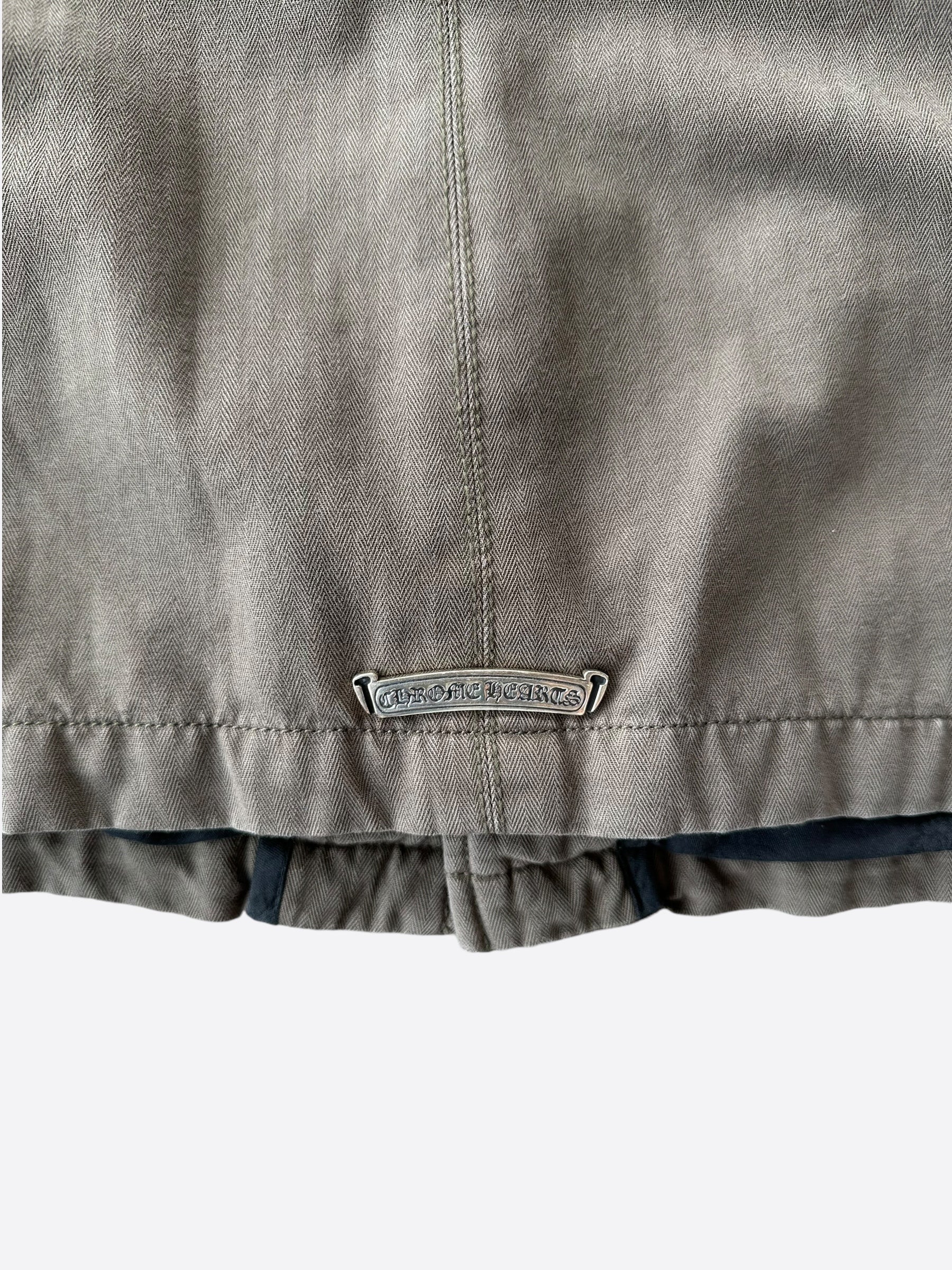 Chrome Hearts Olive Cherry Bomb Military Jacket - Stylish Vintage Bomber for Men & Women - Perfect for Streetwear, Casual Outfits & Urban Fashion