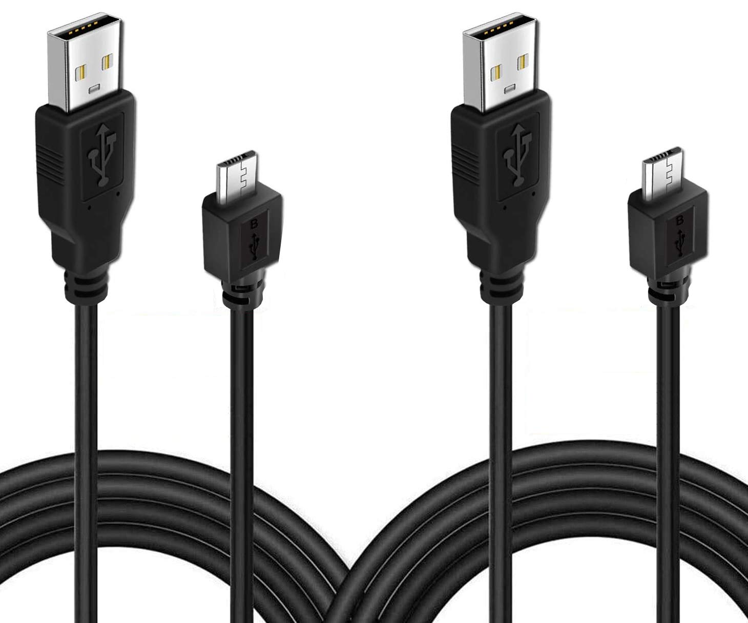 2 Pack 10ft PS4 Controller Charging Cable - Fast Charging & Data Sync Cord for Sony PlayStation 4/PS4 Pro/PS4 Slim & Xbox One X/One S/One Elite Controllers (Black) - Perfect for Gaming & Charging Simultaneously