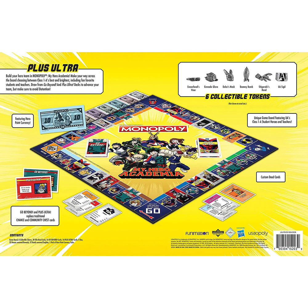My Hero Academia Monopoly Board Game - Collectible Anime Edition for Fans | Fun Family Game Night & Gift Idea for Anime Lovers