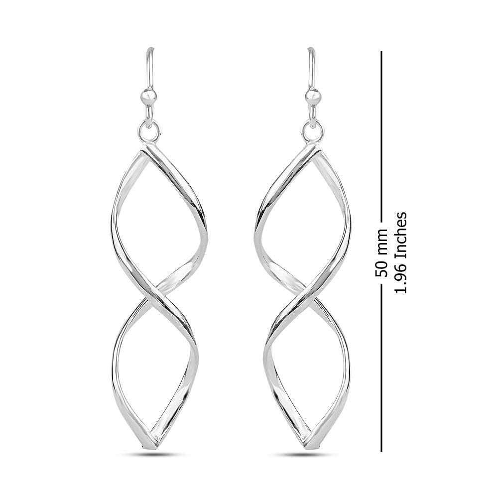 LeCalla 925 Sterling Silver Teardrop Dangle Drop Earrings for Women - Elegant Fish Hook Dangling Everyday Jewelry Gift (Perfect for Weddings, Parties & Office Wear)