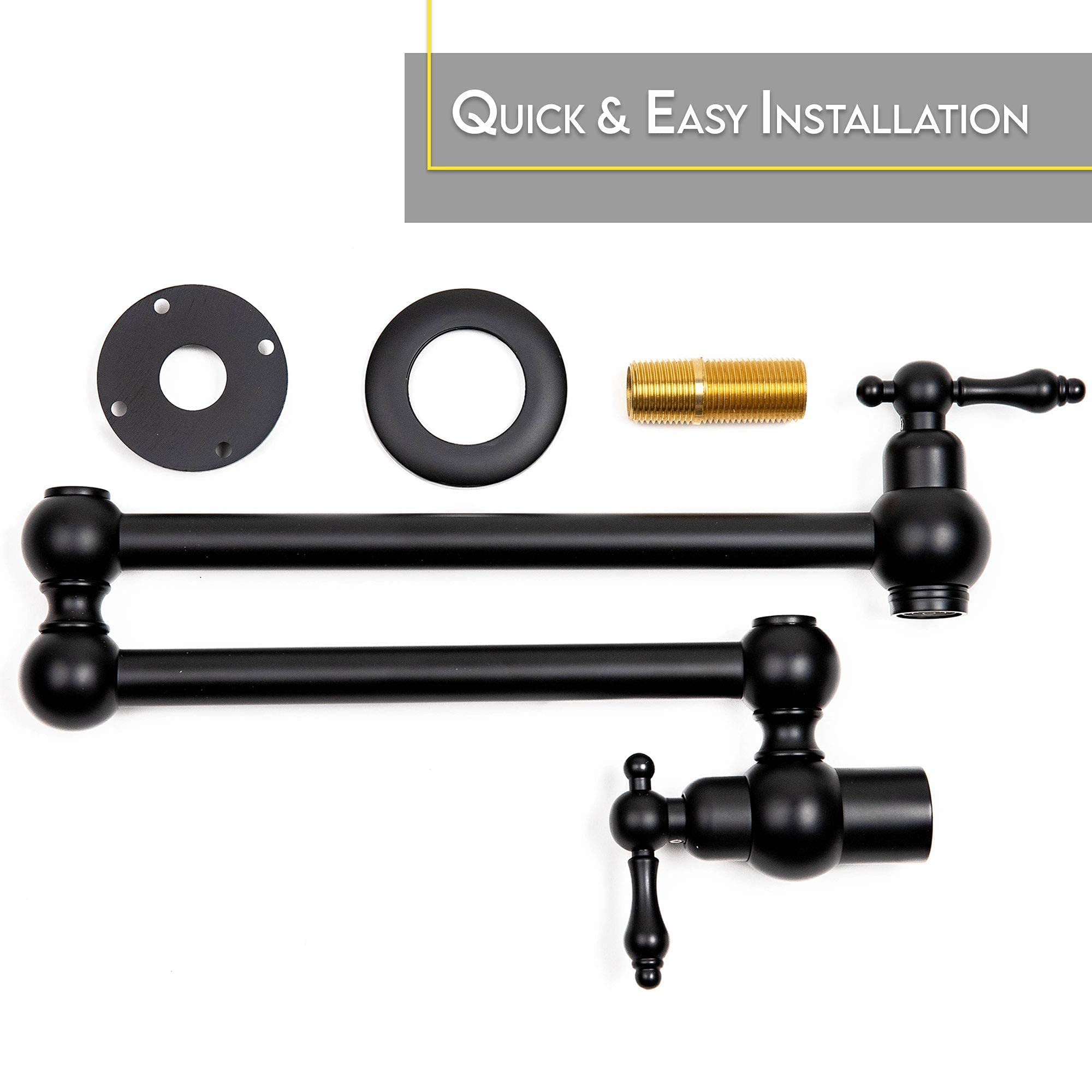 Wall Mount Black Pot Filler Faucet - 24