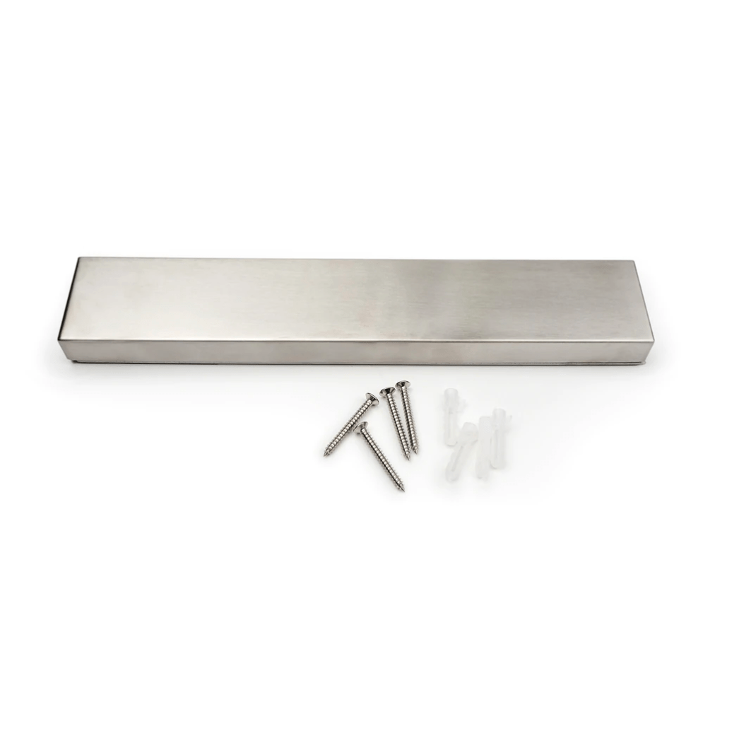 RSVP Magnetic Knife Holder - 10 Inch Stainless Steel Wall Mount Knife Rack for Kitchen - Strong Magnetic Knife Strip for Chef Knives, Utility Knives & Kitchen Tools - Perfect for Home, Restaurant & Professional Kitchens