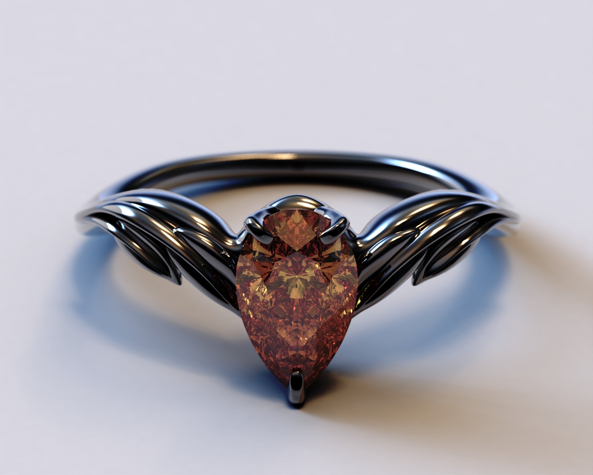 Pear Garnet Black Engagement Ring Set - Art Deco Style Vintage Wedding Band for Women - Perfect for Proposals, Anniversaries & Special Occasions