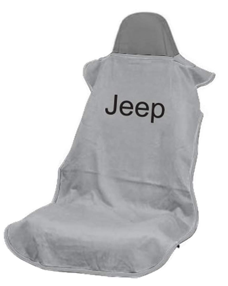 Seat Armour Seat Protector Towel for Jeep Wrangler & Gladiator - Soft Machine Washable Car Seat Cover - Easy Installation & Multipurpose - Gray - Perfect for Off-Roading, Camping & Daily Commute