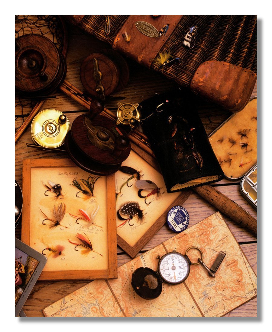 Premium Wooden Fly Fishing Reels & Rod Lures - Collectible Fish Memorabilia - 8x10 Wall Art Photo Print - Perfect for Angler's Cabin Decor & Fishing Enthusiast Gifts