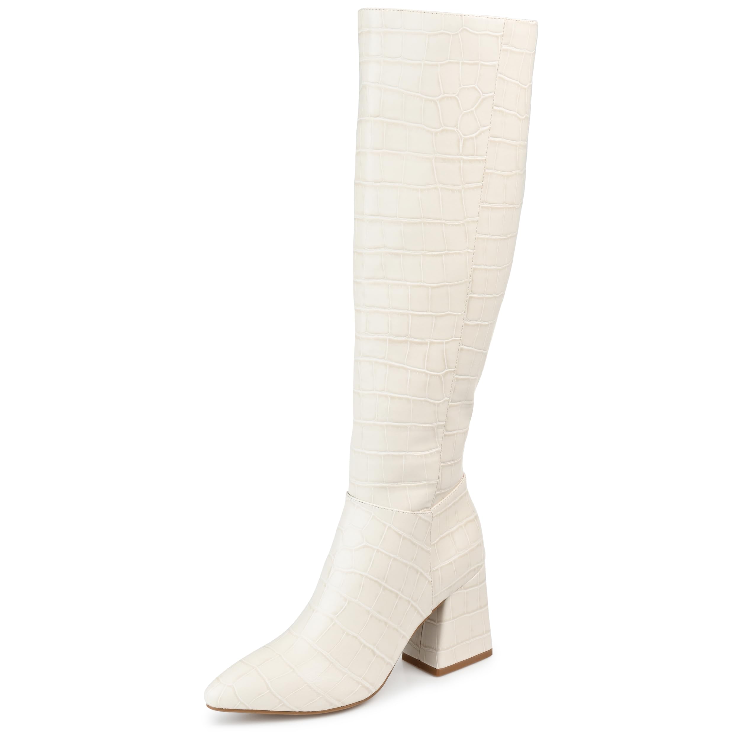 Journee Women's Landree Knee High Boots - Comfortable Foam Block Heel for All-Day Wear | Perfect for Office, Date Night & Fall/Winter Fashion