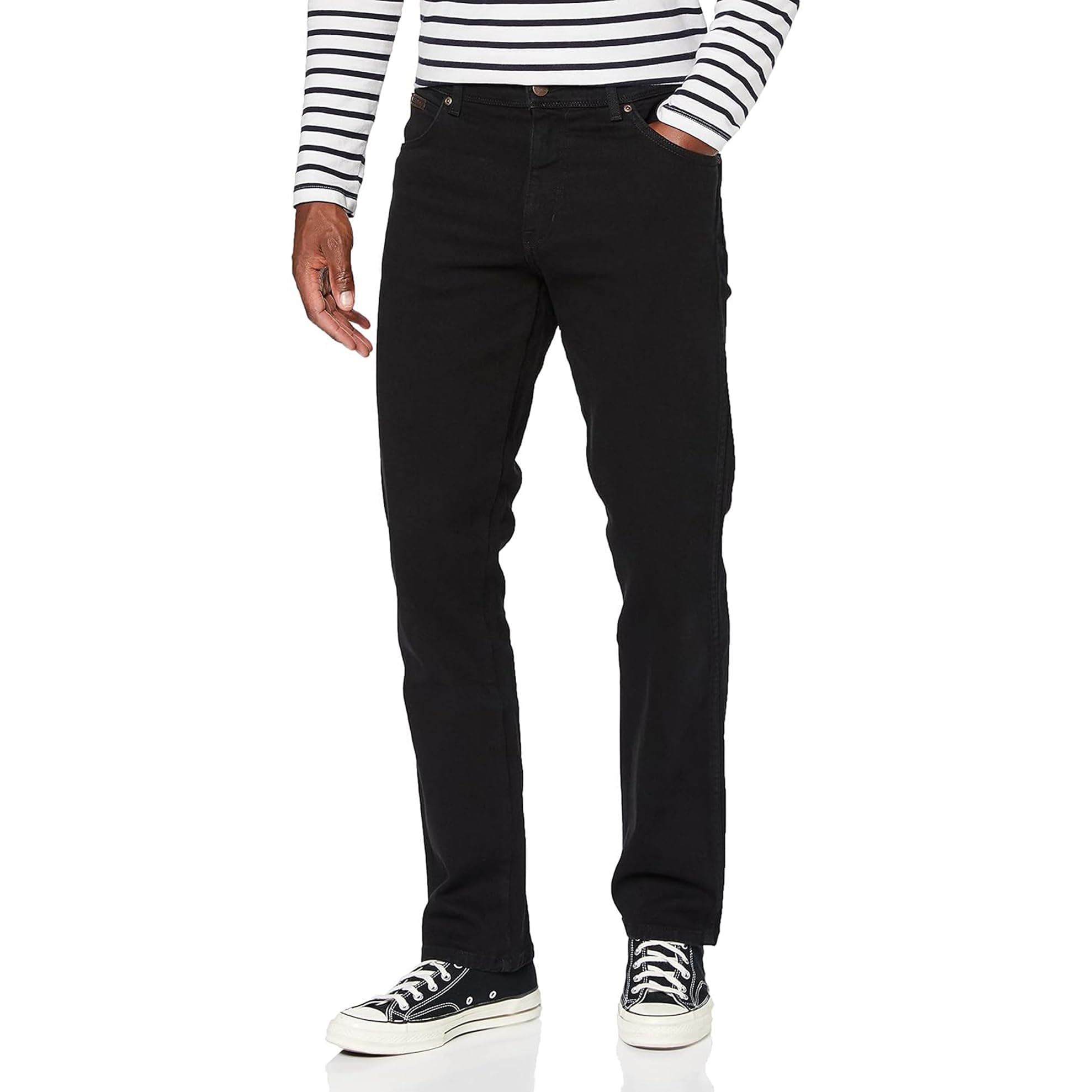 Wrangler Men's Texas Stretch Jeans - 40W x 34L, Comfort Fit Black Denim Pants for Work, Casual & Outdoor Activities