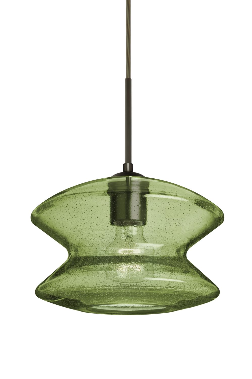 Zen Collection Transitional One Light Pendant - 9 Inch Bronze/Dark Finish Modern Ceiling Light Fixture for Dining Room, Kitchen Island or Bedroom Lighting