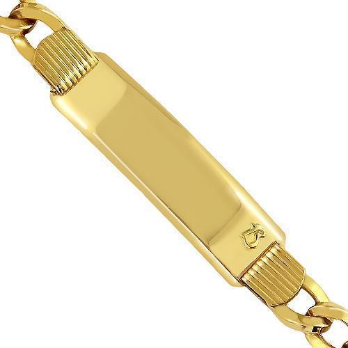 14K Solid Gold Men's ID Bracelet - 12mm Wide Yellow Gold Personalized Name Bracelet for Men - Perfect for Gifts, Anniversaries, and Everyday Wear