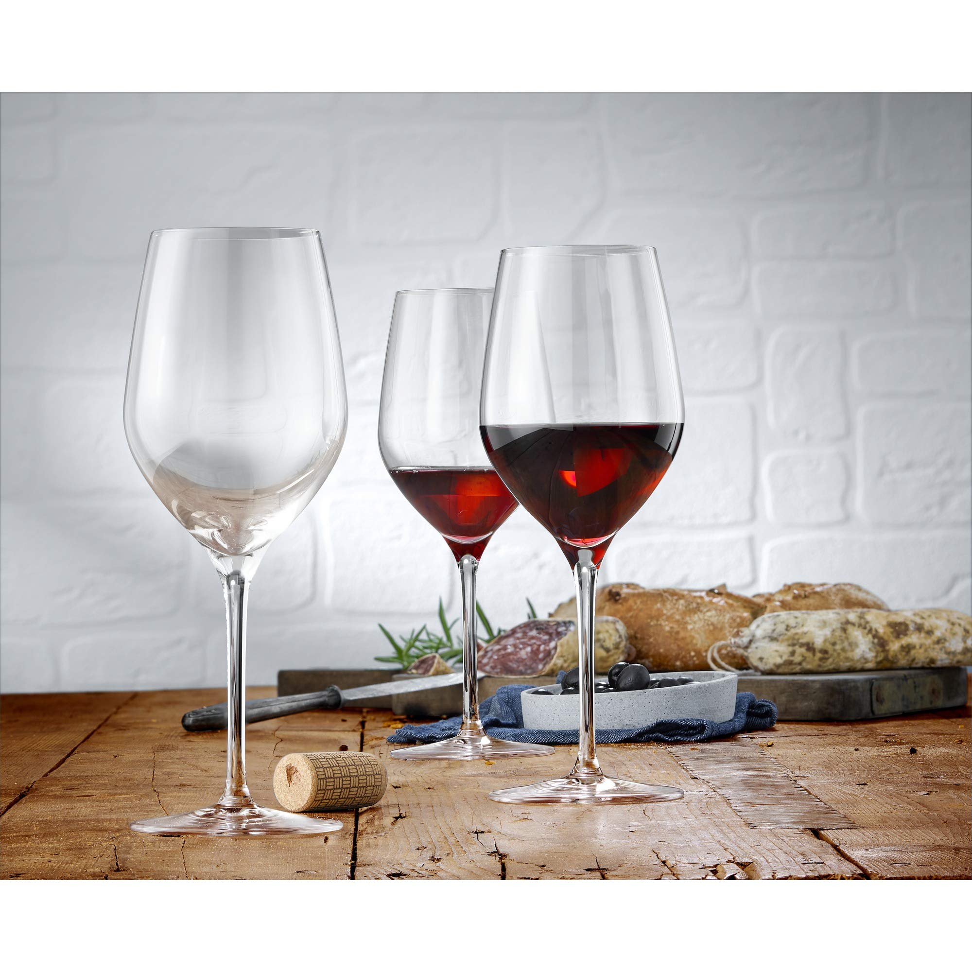 Premium WMF Easy Plus 0910032040 Red Wine Glasses Set - 6-Piece Crystal Clear Stemware for Cabernet, Merlot & Pinot Noir - Perfect for Dinner Parties, Romantic Dates & Wine Tasting Events