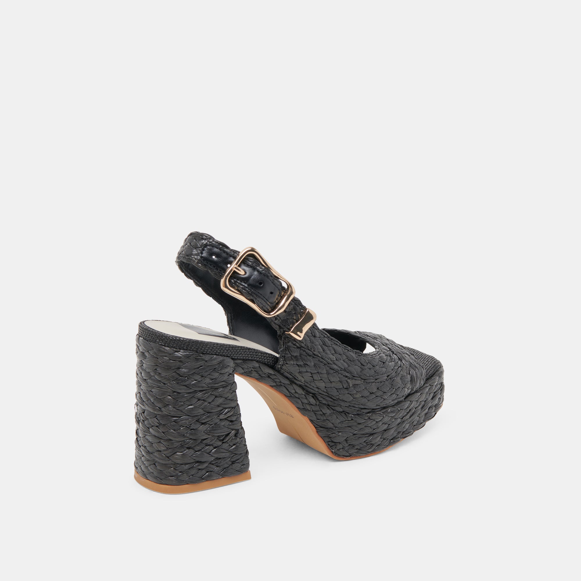 FLORES Women's Onyx Raffia Heels - Comfortable High Heel Sandals for Summer, Weddings & Beach Parties