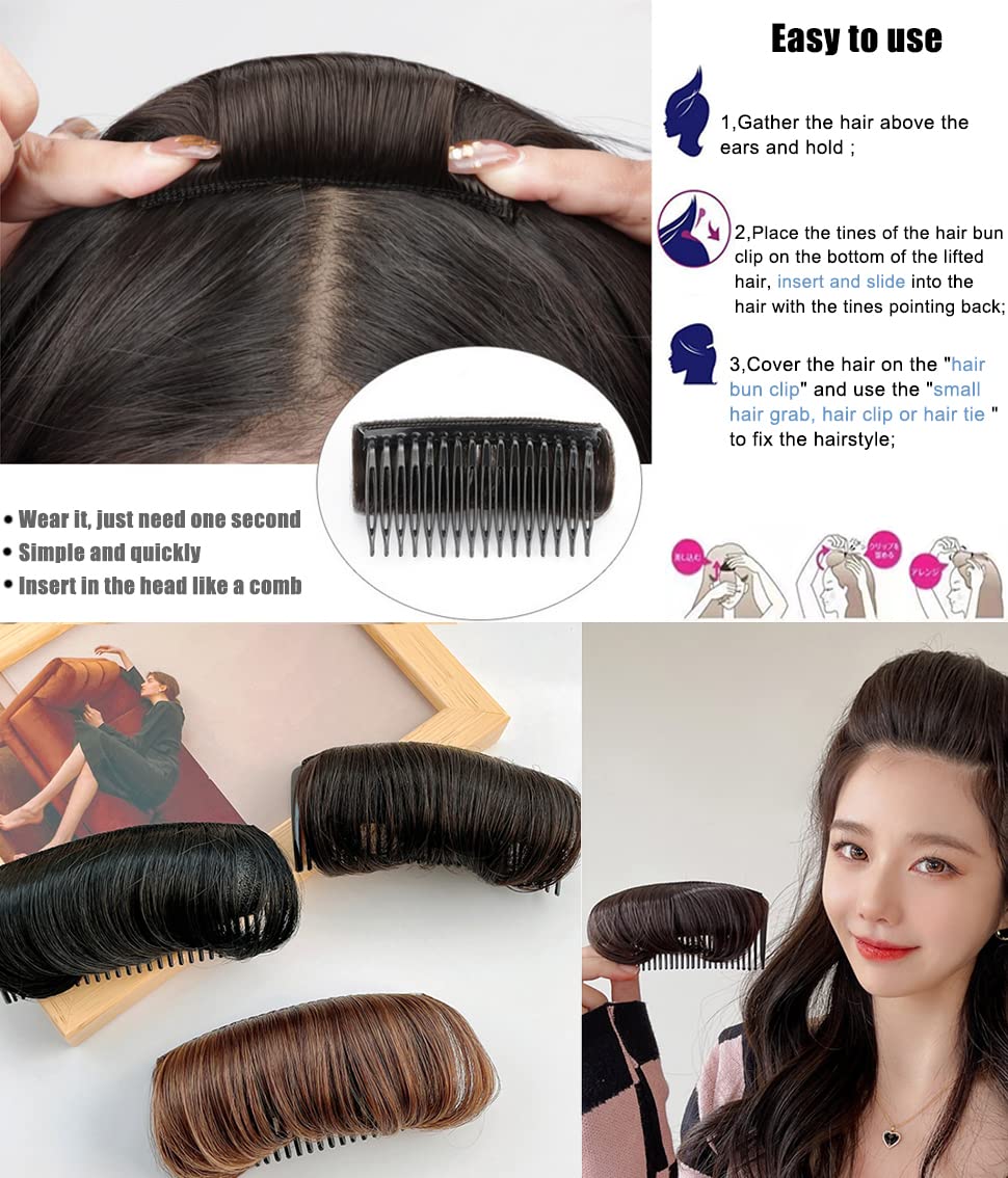 Fluffy Hair Bun Insert - Invisible Hair Volume Base Bump for Women & Girls | Hair Styling Accessories for Ponytails, Updos & Everyday Hairstyles