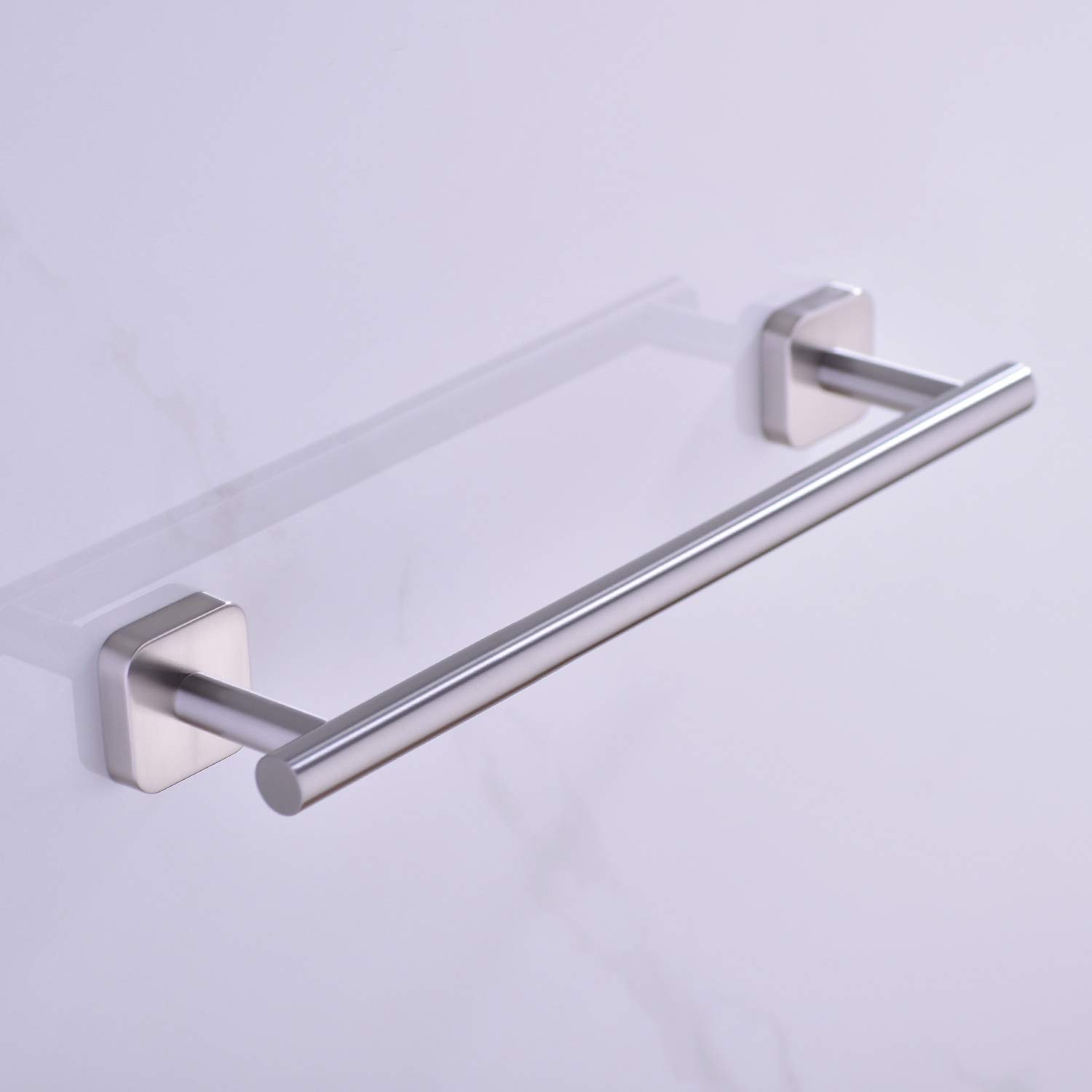 16 Inch Brushed Stainless Steel Towel Bar - 18/8 Grade Wall Mounted Bathroom & Kitchen Towel Holder - Rustproof Bathroom Accessory for Hand Towels, Washcloths & Robes