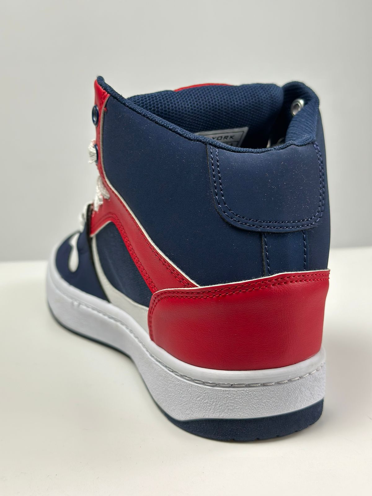 Zoo York HI HARLEM LTH Sneakers - Blue/Red High Top Skate Shoes for Men | Durable Canvas & Leather Design | Perfect for Skateboarding, Streetwear Fashion & Casual Wear