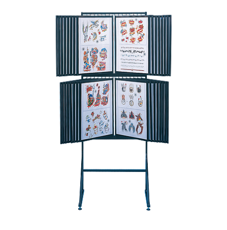 Double Sided Free Standing Flash Art Display - 18x24 Inch Panel Size with 60 Flip Display Panels | Perfect for Art Galleries, Trade Shows & Retail Stores