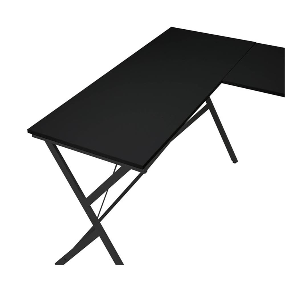 Acme Demas Wooden Computer Desk with Built-in Monitor Stand - White & Black Finish for Home Office, Gaming, and Study Spaces