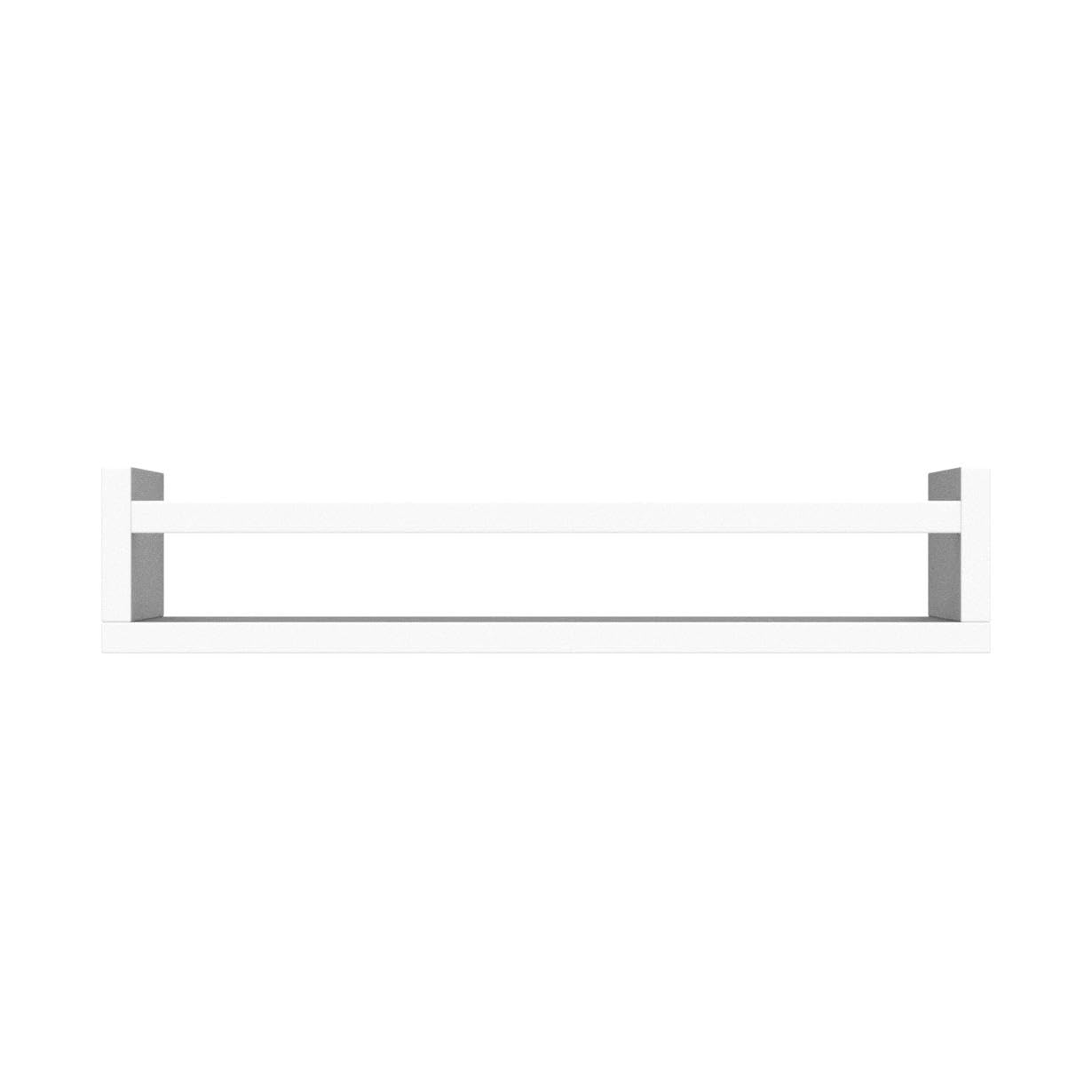 4-Piece White Floating Wall-Mounted Kids Bookshelf Set - Durable Wood Nursery Book Shelves for Baby Room Decor, Toy Storage & Organization - Perfect for Bedrooms, Playrooms and Daycare Centers