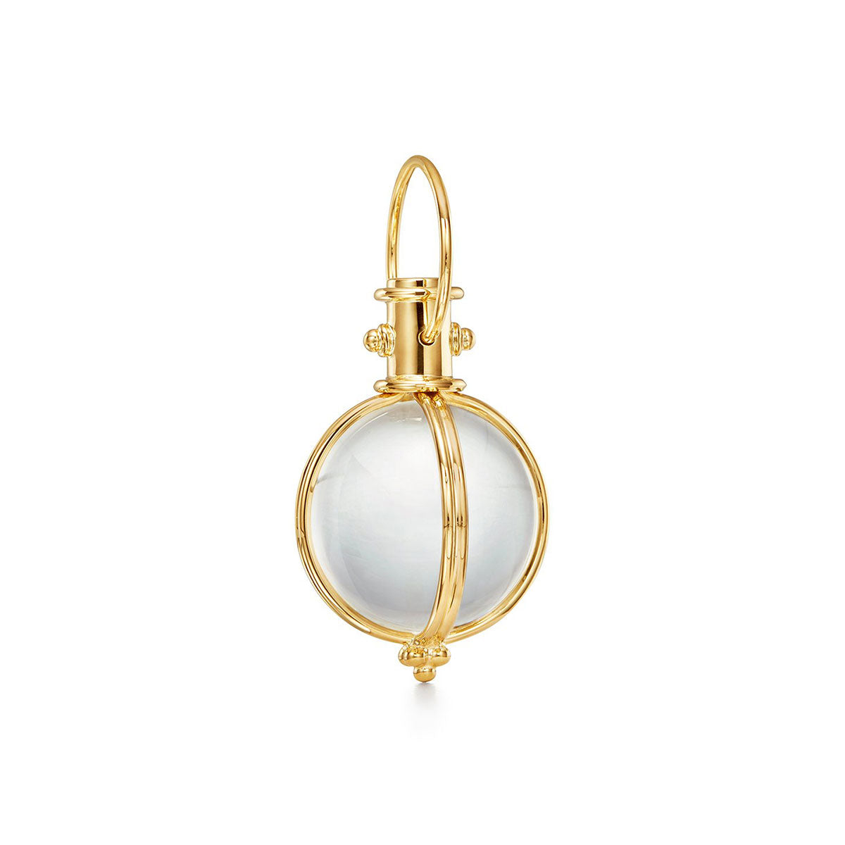 Temple St. Clair Classic Round Rock Crystal Amulet Necklace - Elegant Healing Stone Jewelry for Women | Perfect for Meditation, Spiritual Protection & Everyday Wear