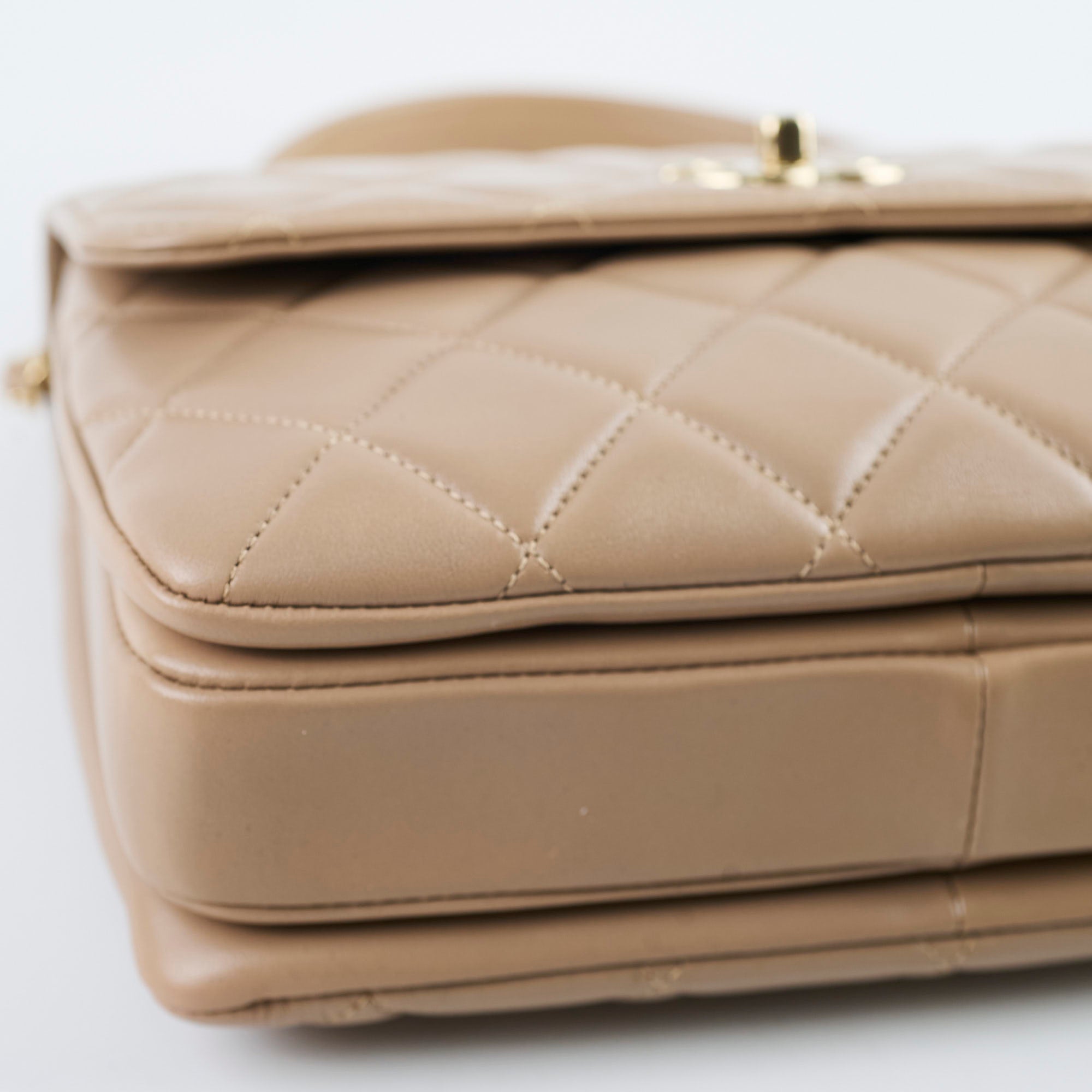 Chanel Small Trendy CC Lambskin Shoulder Bag in Beige - 23 Series | Luxury Designer Handbag for Women, Perfect for Evening Parties & Date Nights