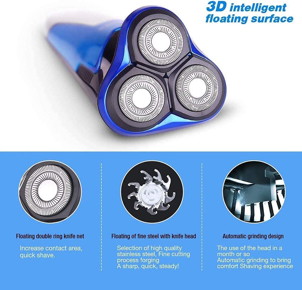 Rechargeable Electric Shaver - IPX6 Waterproof for Wet/Dry Shaving at Home & Travel