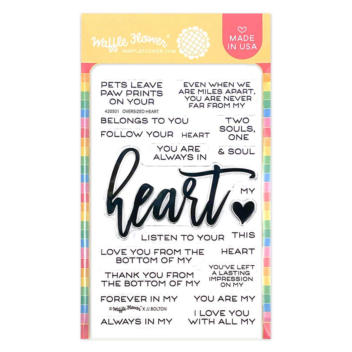 Waffle Flower Oversized Heart Stamp Set for Card Making, Scrapbooking & DIY Crafts - Perfect for Valentine's Day, Wedding Invitations & Handmade Greeting Cards