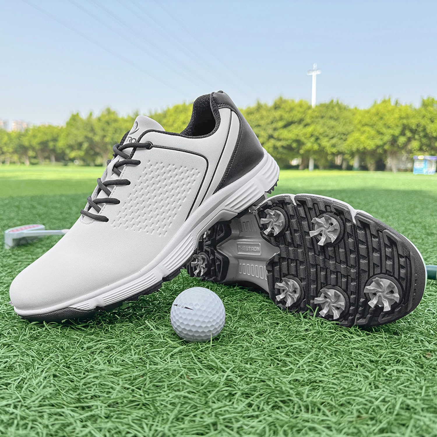 Waterproof Golf Shoes for Men with Spikes - Lightweight & Comfortable Golf Sneakers for Outdoor Walking & Golfing - Perfect for Golfers on Wet or Dry Courses