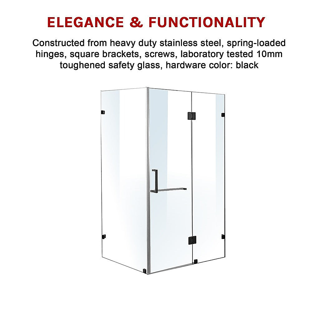 10mm Frameless Glass Shower Screen 1200x1000mm - Modern Bathroom Enclosure by Della Francesca - Perfect for Walk-in Showers and Bathroom Renovations
