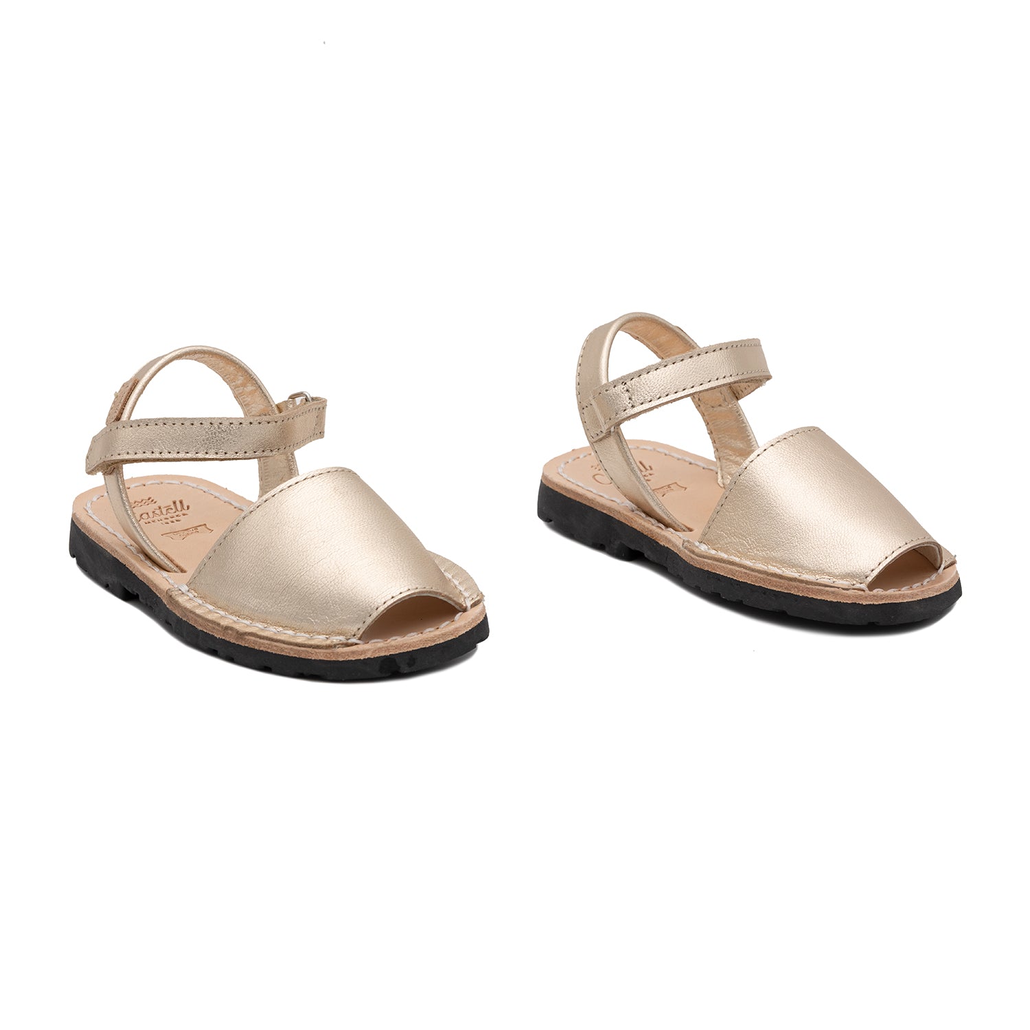 Kids' Plain Leather Menorcan Sandals - Iker 1002 Metallic MK | Comfortable & Stylish Summer Footwear for Boys & Girls | Perfect for Beach, Pool & Outdoor Play